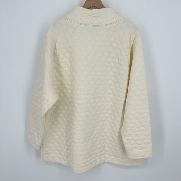 t by talbots pullover womens 3x cream asymmetrical zip quilted neutral active - Picture 9 of 9